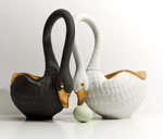 Чаша L'Objet Swan белая, 17 см