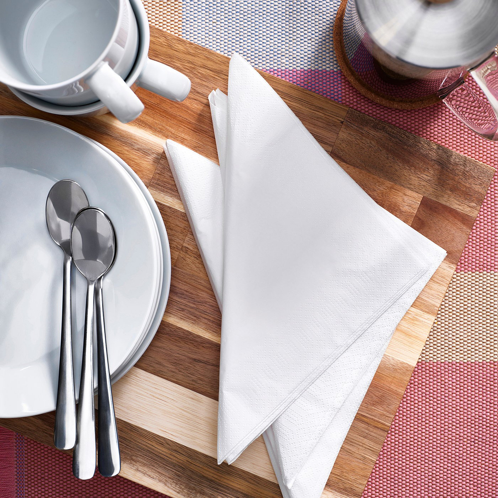 IKEA FANTASTISK  (ИКЕА ФАНТАСТИСК)  -  Салфетки бумажные - белые 40x40 см, 100 шт.