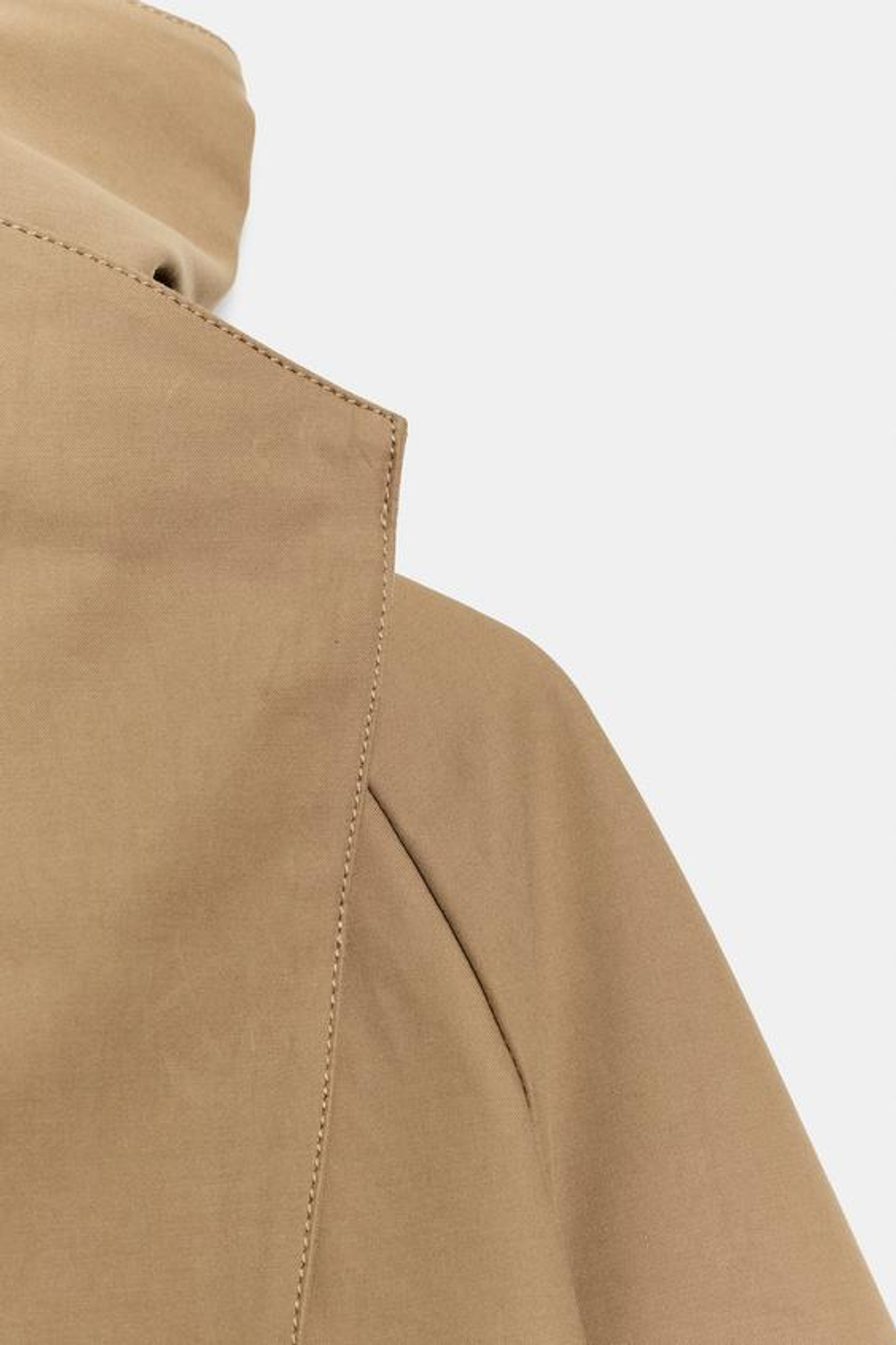 ZARA КОРОТКИЙ ТРЕНЧ С ВЫСОКИМ ВОРОТНИКОМ — ZW COLLECTION, БЕЖЕВЫЙ