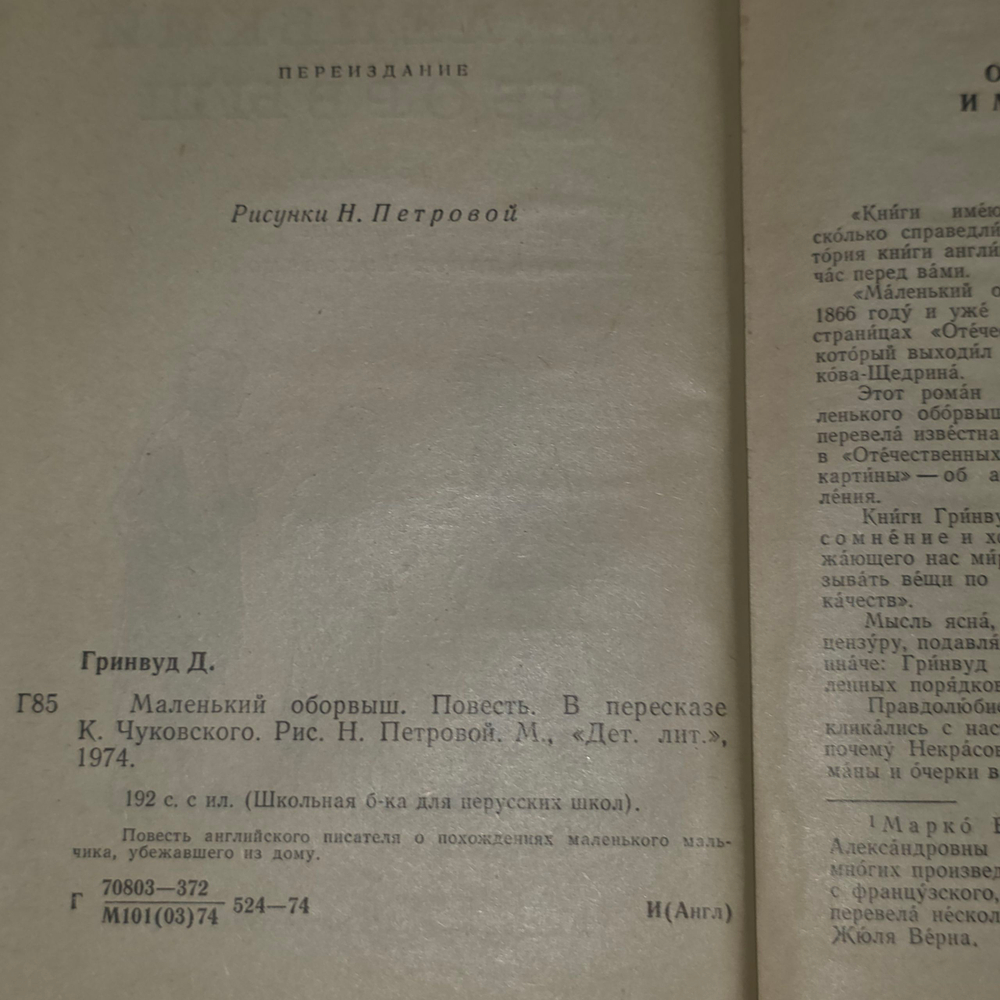 книга " Маленький оборвыш "