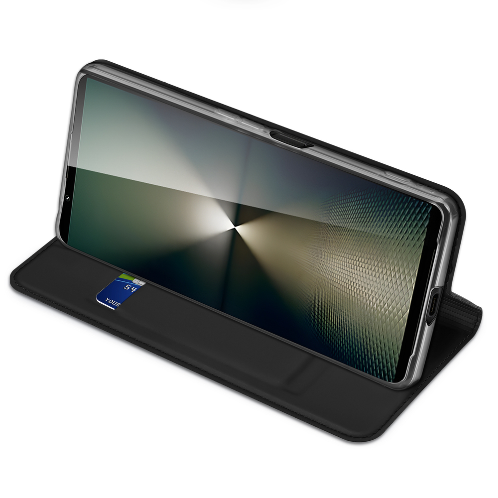 Чехол книжка из PU кожи черного цвета от Dux Ducis для смартфона Sony Xperia 1 VII (1-7), серия Skin Pro Series Case
