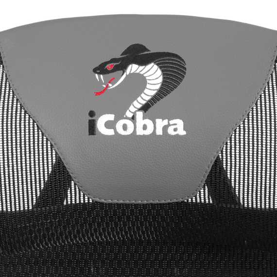 Кресло Айкобра/Icobra ткань / иск. кожа, черный / серый