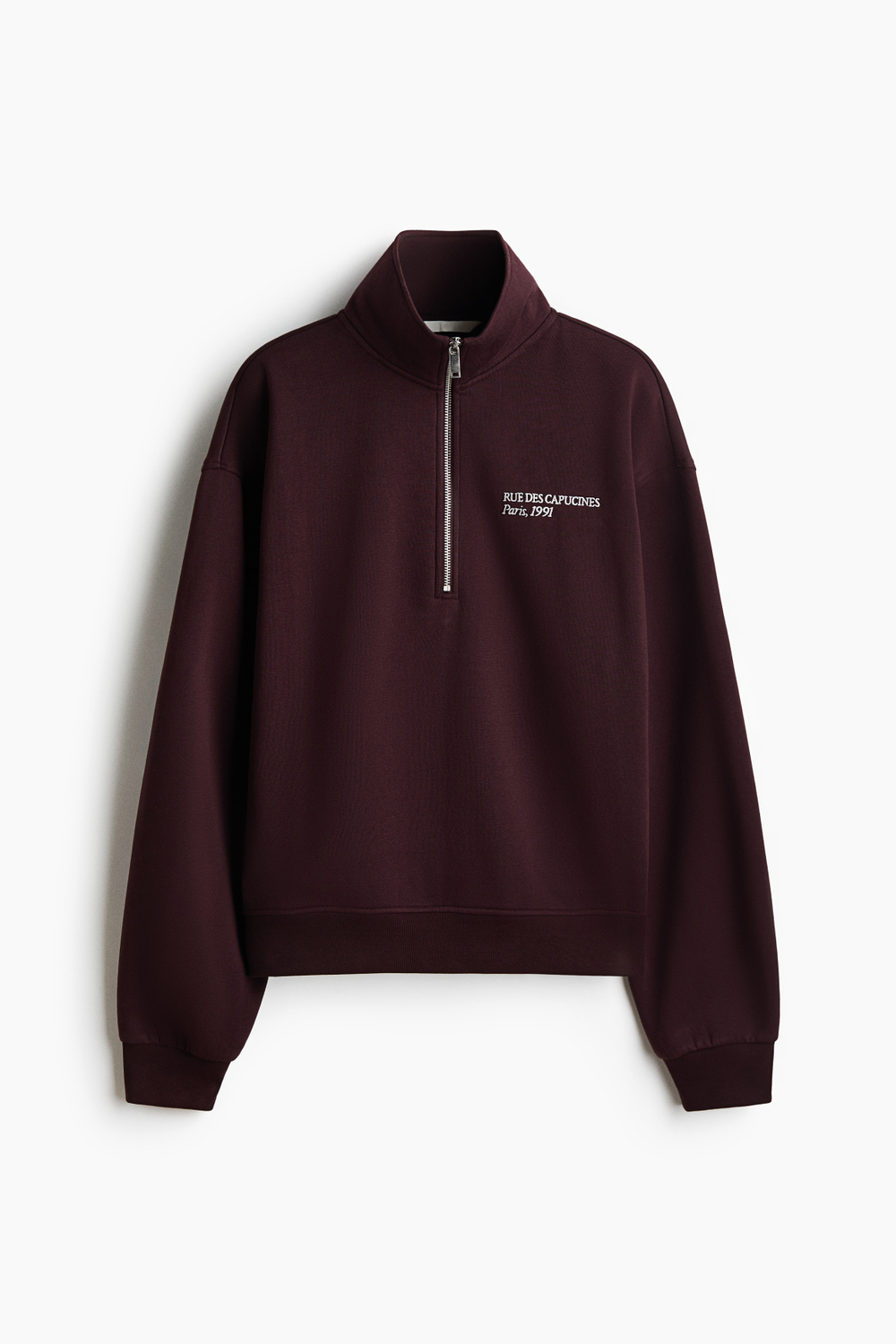 Свитшот с воротником-стойкой и молнией до середины - H&M