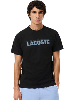 Мужская теннисная футболка Lacoste Ultra Graphic Print Sport - black/light blue