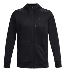Мужская теннисная толстовка Under Armour Men's Armour Fleece Full-Zip - black