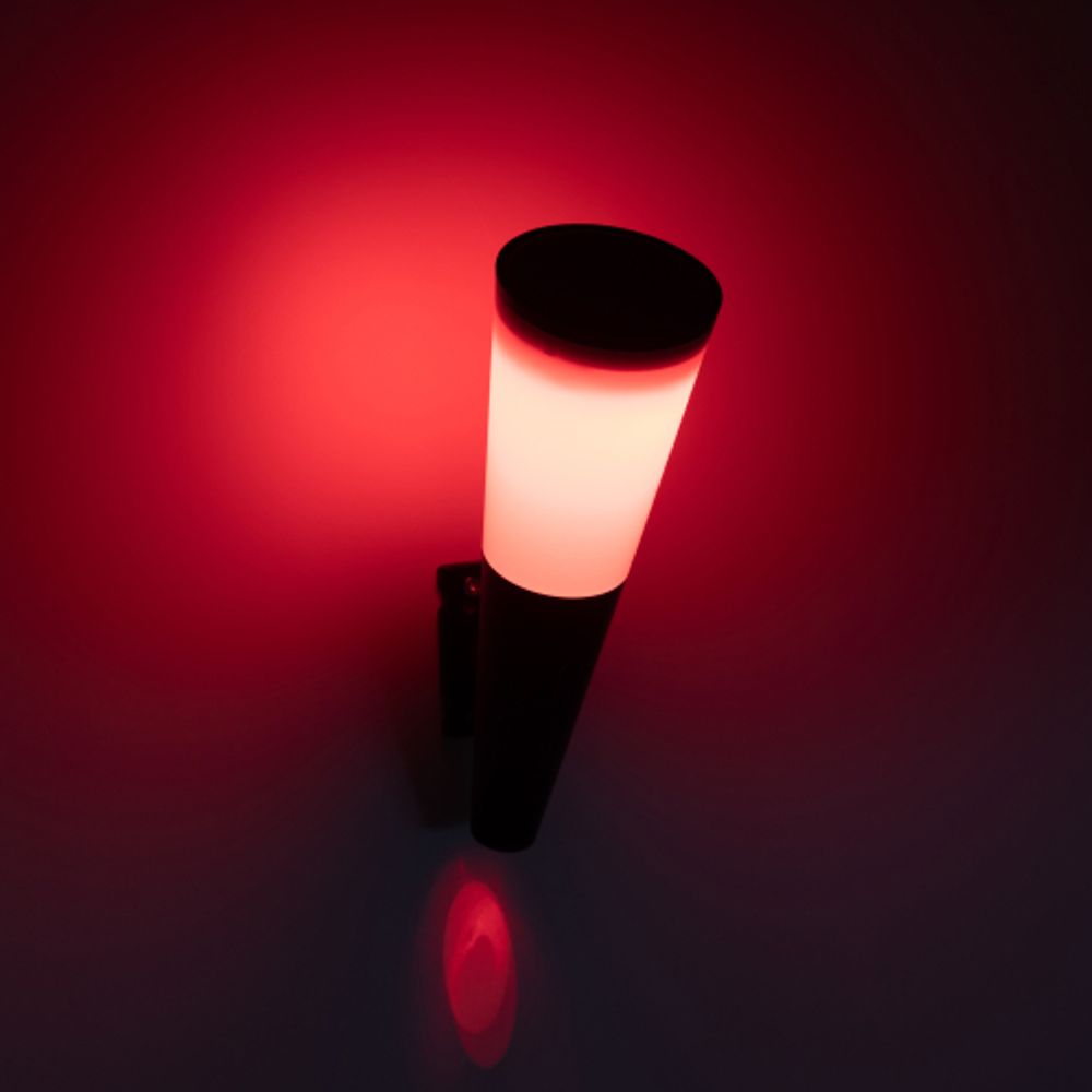 Светильник уличный ЭРА ERAFS012-09 на солнечной батарее настенный Факел RGB 1 LED | Садовые фасадные светильники