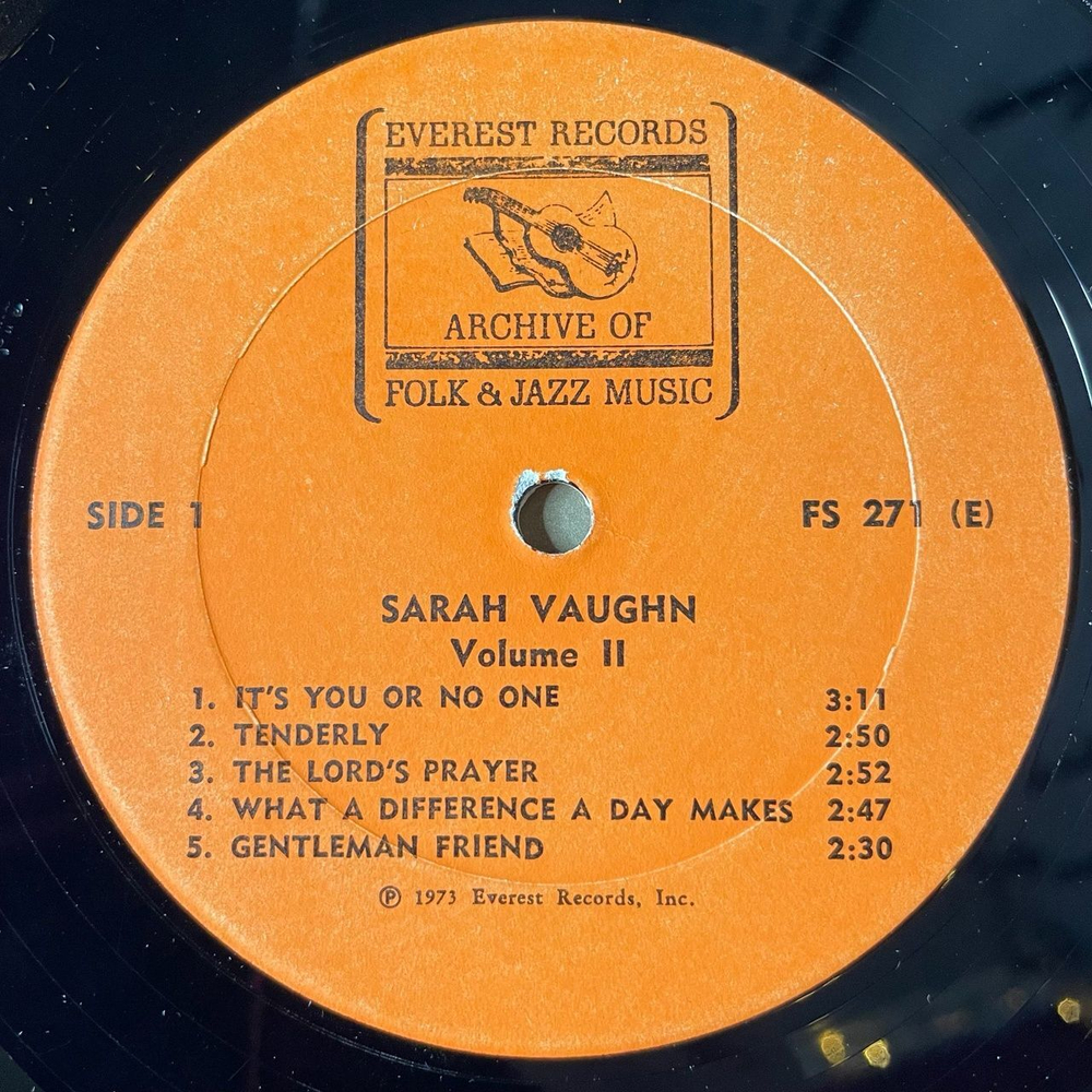 Винтажная виниловая пластинка LP Sarah Vaughan Volume II (USA 1973)