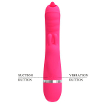 Розовый вибратор-кролик с мембранным стимулятором 20,2см Pretty Love Phoenix BI-014854