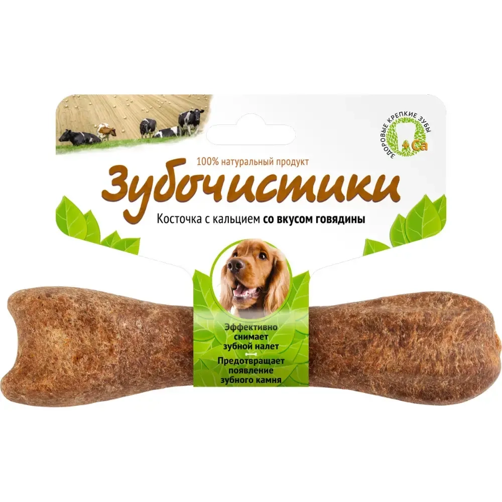 Лакомство для собак Говядина, 95г для средних пород Зубочистики Деревенские лакомства