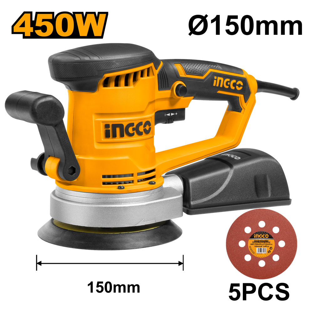Шлифовальная машина эксцентриковая INGCO RS4508 INDUSTRIAL 450 Вт 150 мм Шлифовальная машина эксцентриковая INGCO RS4508 INDUSTRIAL 450 Вт 150 мм