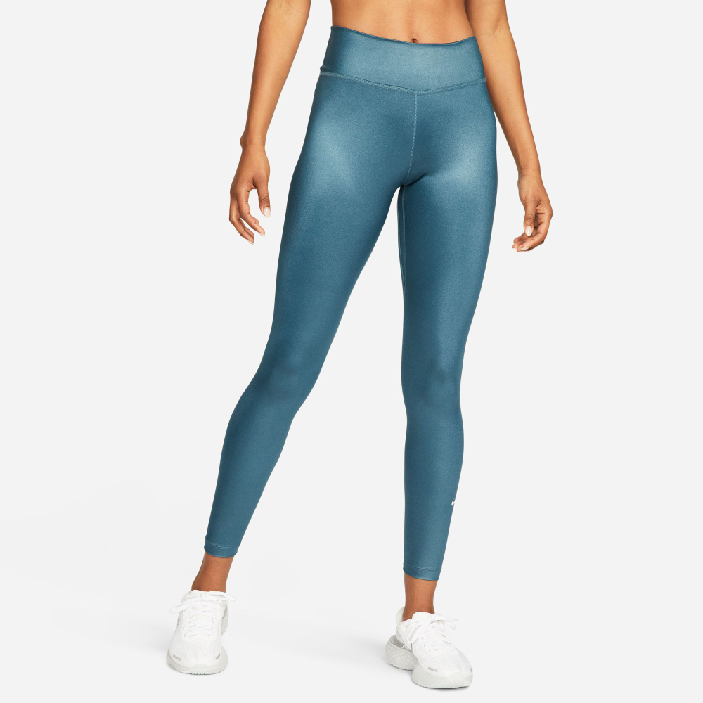 Женские теннисные брюки Nike Dri-Fit One MV Shine Mid-Rise Tight Women - Grey