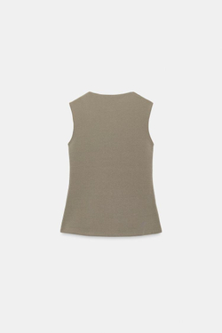 ZARA ЖИЛЕТ С ОБТЯЖНЫМИ ПУГОВИЦАМИ, ХАКИ