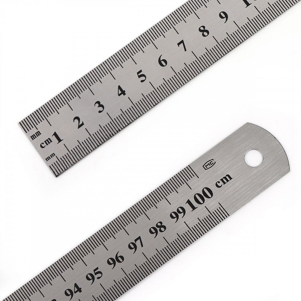 Линейка стальная Maxwell 100 см, 1.0 мм, арт.MAX.8109 ПВХ чехол