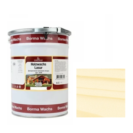Декоративная ВОСКОВАЯ лазурь / Масло для фасадов Borma Holzwachs Lasur 20 л цвет прозрачный для наружных и внутренних работ R3340