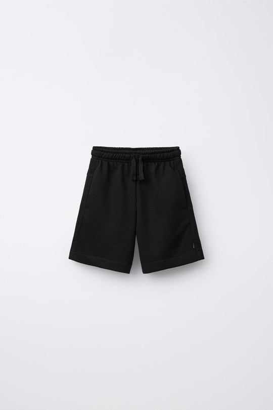 ZARA ОДНОТОННЫЕ ШОРТЫ, ЧЕРНЫЙ