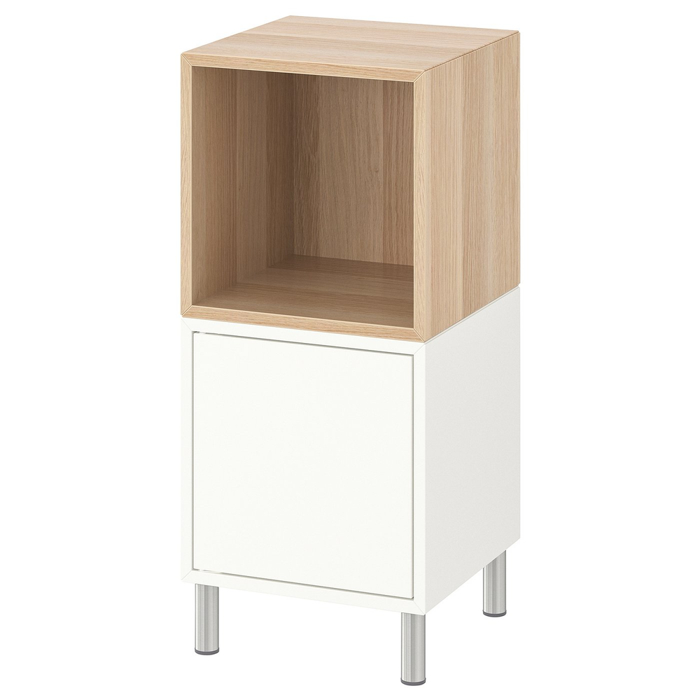 IKEA EKET  (ИКЕА ЕКЕТ)  -  Комбинация шкафов с ножками - белая/имитация беленого дуба 35x35x80 см