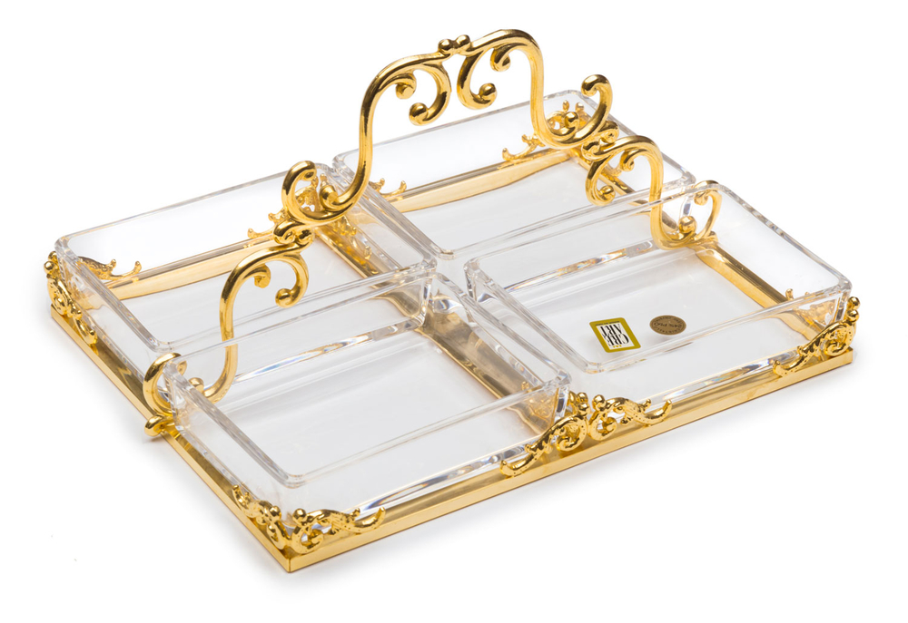 Ваза декоративная интерьерная Менажница RELISH DISH Cre Art One Size Прозрачный