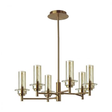 Люстра потолочная 6*Е14 6554/6C бронза/коньячный Madonna Lumion