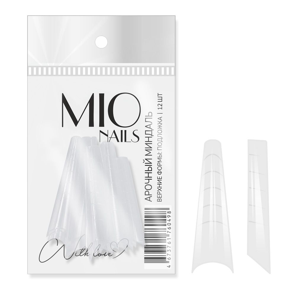 Верхние формы-подложка «Арочный миндаль» MIO Nails, 12 шт