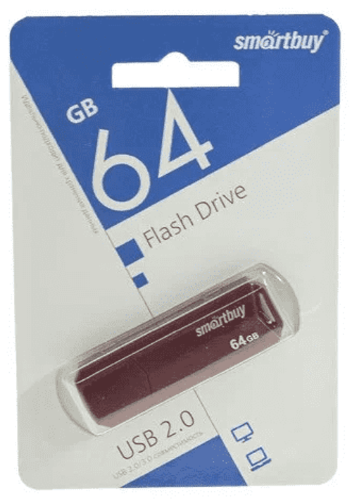 USB флеш накопитель Smartbuy 64GB Clue Burgundy (SB64GBCLU-BG)