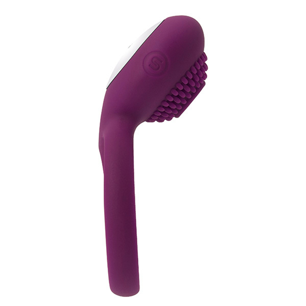 Фиолетовое эрекционное виброкольцо с подхватом мошонки Svakom Tammy Vibrating Double Cock Ring S38