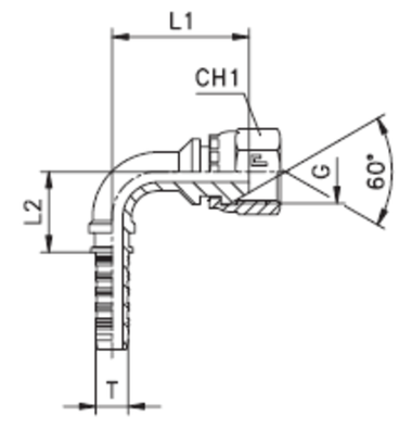 Фитинг DN 12 BSP (Г) 3/8 (90)