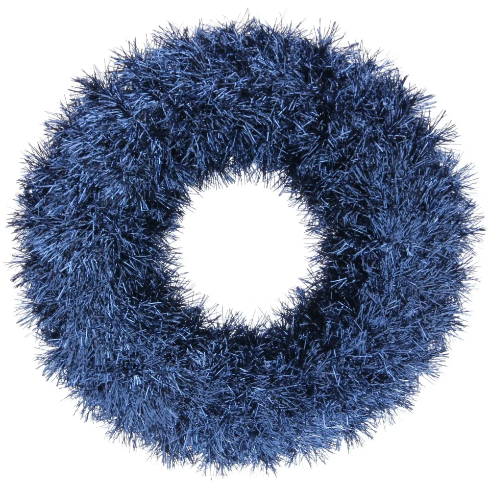 Венок декоративный TINSEL «Яркие переливы» 38 см, Сапфир