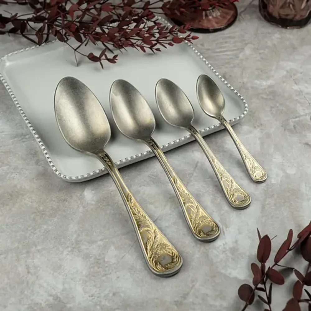 Ложка десертная 17,2 см матовая с золотом Lord Vintage Style P.L. Proff Cuisine [12]