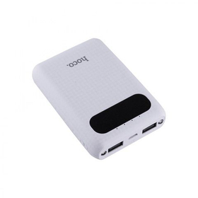 Внешний Аккумулятор (Power Bank) Hoco B20 10000 mAh (2A, 2USB, LCD) Белый