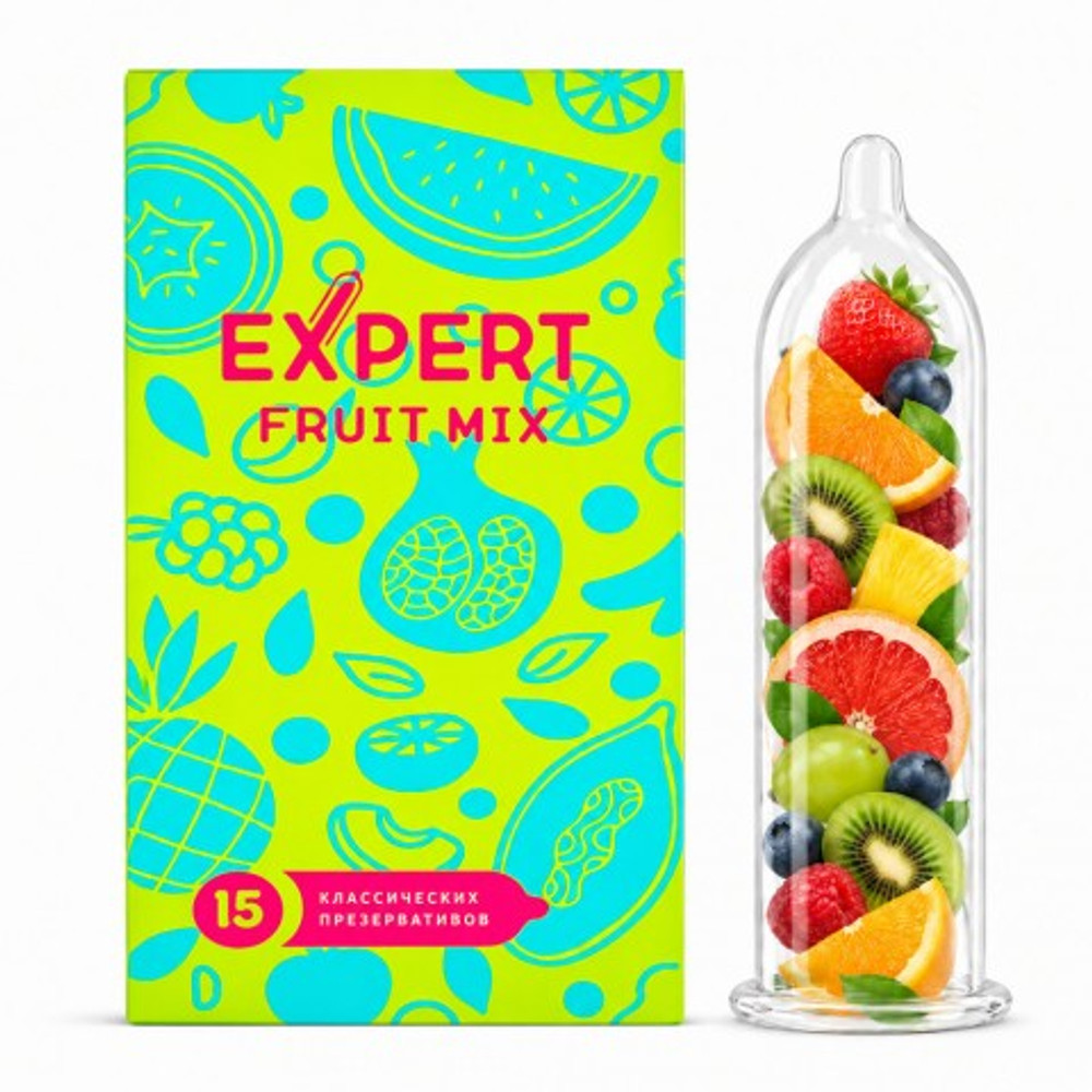 Презервативы EXPERT Fruit Mix, фруктовые ароматизированные, 15 шт