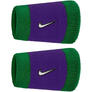 Теннисные напульсники Nike Swoosh Double-Wide 2P - clover/fierce purple/white