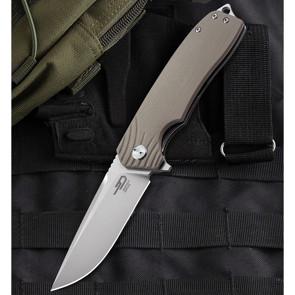 Нож складной Bestech Knives BG01C Lion, сталь D2, рук-ть бежевая G10
