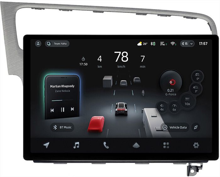 Магнитола для Volkswagen Golf 7 2012-2020 (рамка серебро) - Teyes CC4-PRO монитор 13" 2K QLED на Android 13, Быстрейшая, Snapdragon 778G, ИИ, CarPlay, DSP, 4G SIM-слот