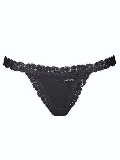 Трусики-танга Fresh Cotton Lace (Размер: S-M) (Цвет: черный)