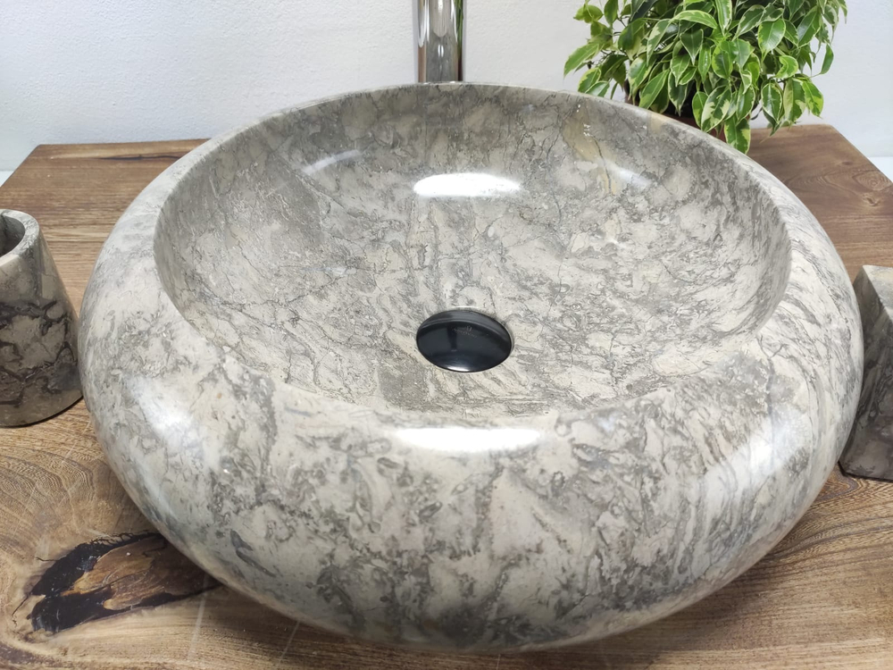 Раковина из мрамора Donut Grey Doreng DM-81038 45x45x13 из натурального камня