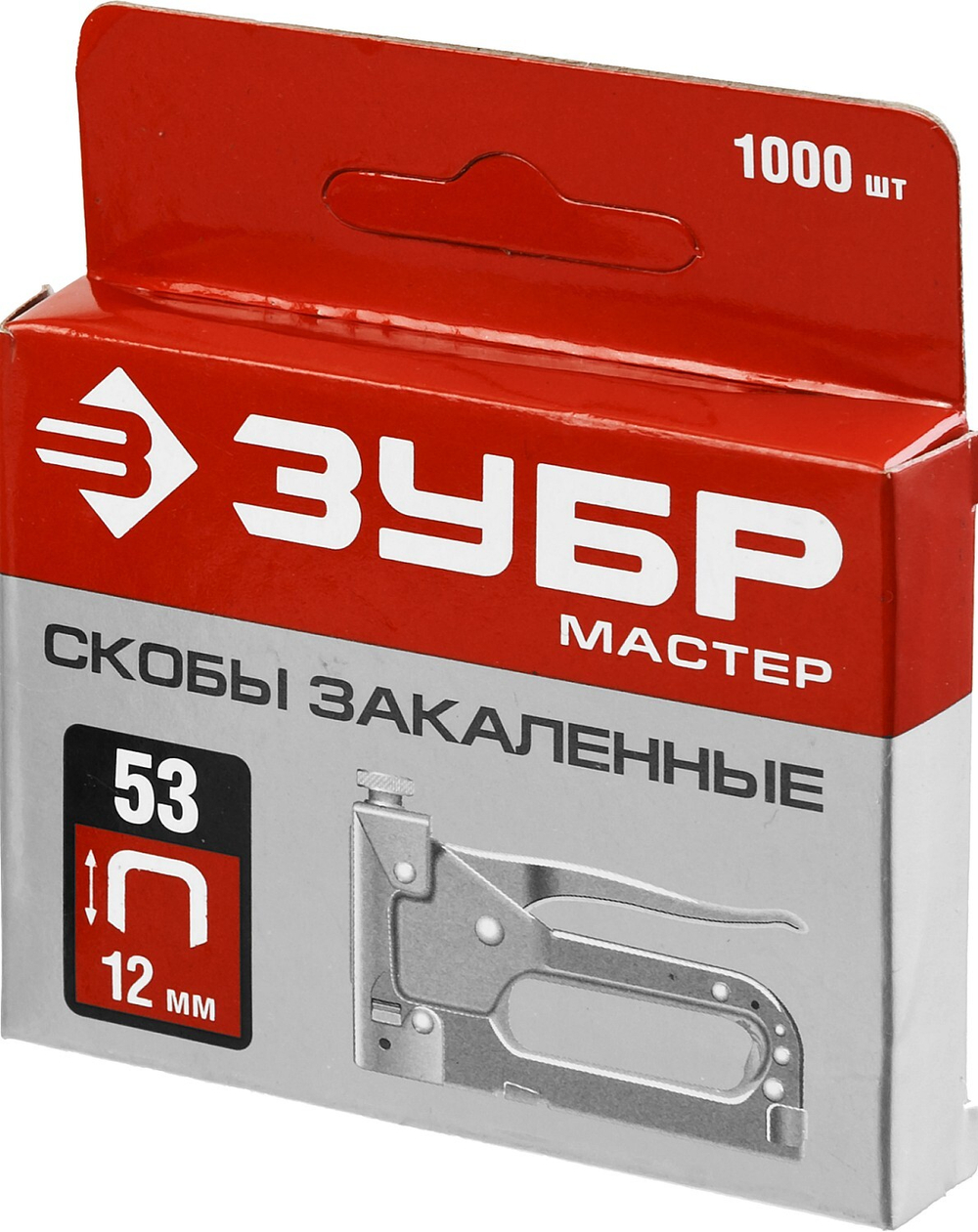 ЗУБР тип 53 (A/10/JT21) 12 мм, 1000 шт, калибр 23GA, скобы для степлера (31625-12)