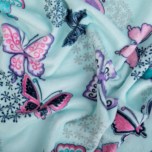 Плюш (ткань) Peppy SS Rainbow Magic Cuddle 370 г/м², 100х150 см, Butterfly WINGS Navy