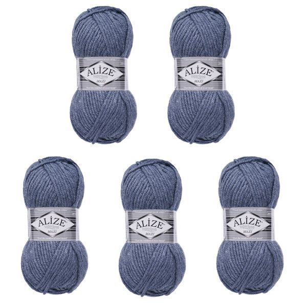 Пряжа Alize (Ализе) Superlana Maxi / уп.5 мот. по 100 г, 100м, 203 джинса A