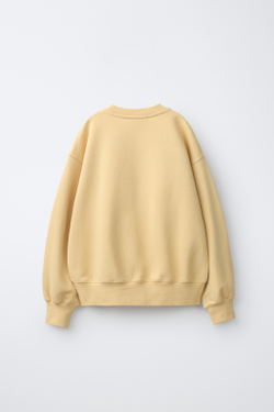 ZARA ОДНОТОННАЯ ТОЛСТОВКА С ЛОГОТИПОМ, ЖЕЛТЫЙ