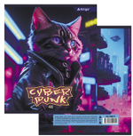 Тетрадь 48л., А5, клетка, Alingar "Cyber punk", скрепка, мелованный картон (стандарт), блок офсет, 4 дизайна в пленке т/у