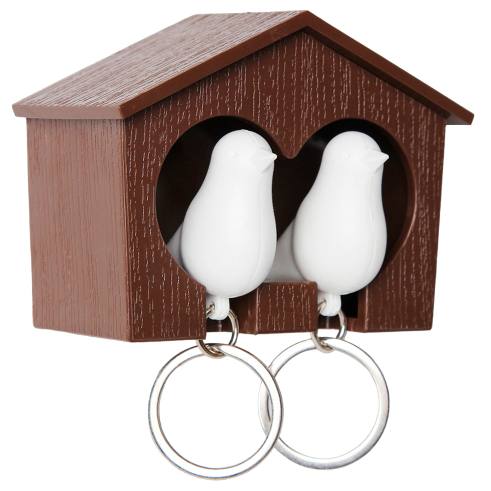 Держатель для ключей Qualy Duo Sparrow коричнево-белый