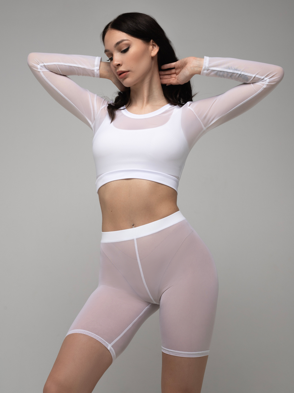 Shadow Biker Shorts, White