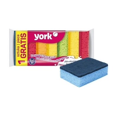 Губки для посуды Колор Люкс YORK 6+1шт.