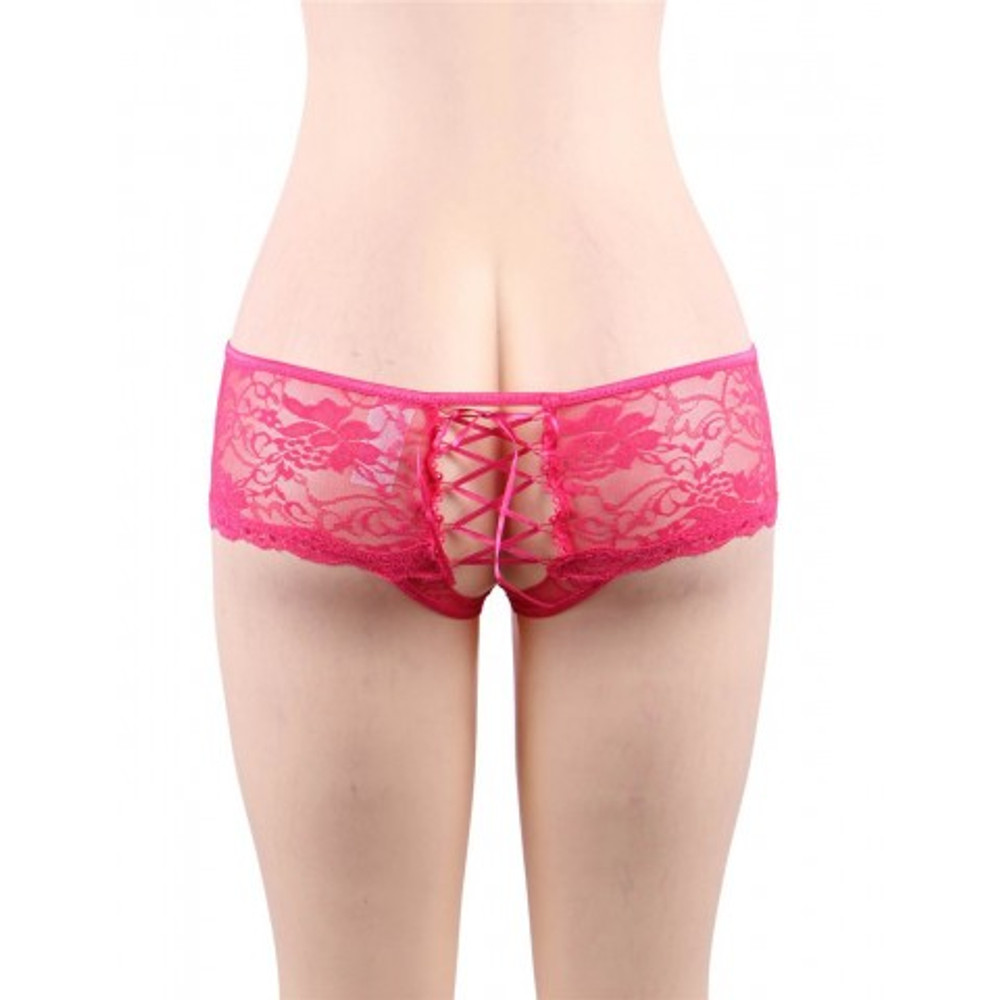 Трусики на завязках с доступом, розовые, 3XL-4XL