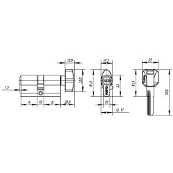 Цилиндровый механизм с вертушкой PUNTO MaxPro7002/95 mm (45+10+40) SN никель 7кл. /57553/