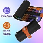 Карандаши цветные супермягкие яркие классические в пенале-скрутке BRAUBERG MAX 50 цветов + держатель и точилка, натуральное дерево, 182007