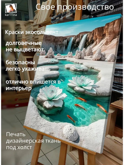 Картина "Цветы на воде", на стену 30х40см 1шт.