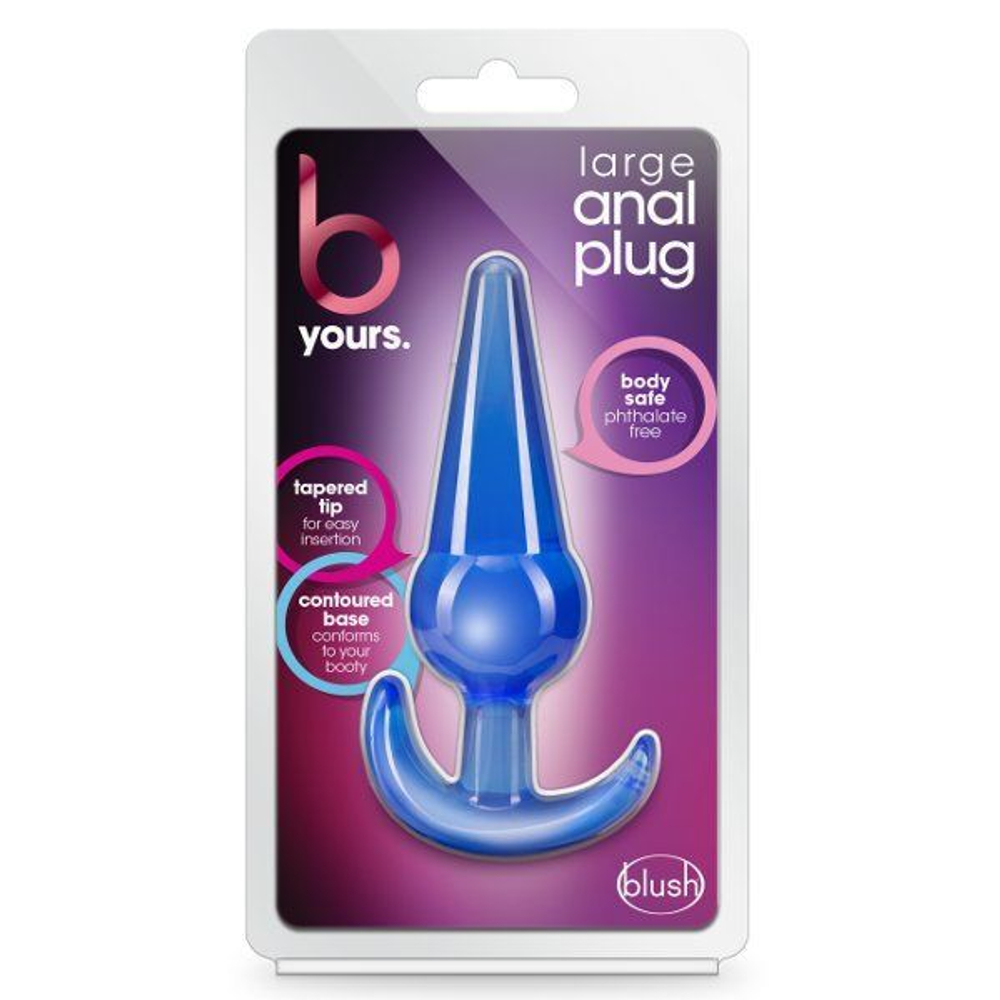 Синяя анальная пробка в форме якоря Large Anal Plug - 12,2 см. (Цвет: синий)
