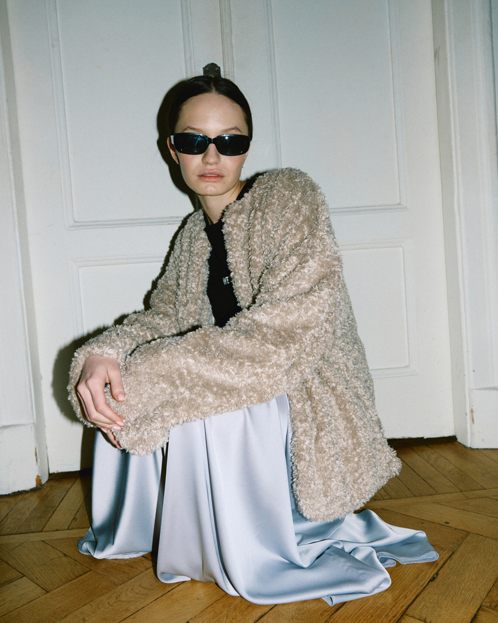 Faux Fur Jacket Beige