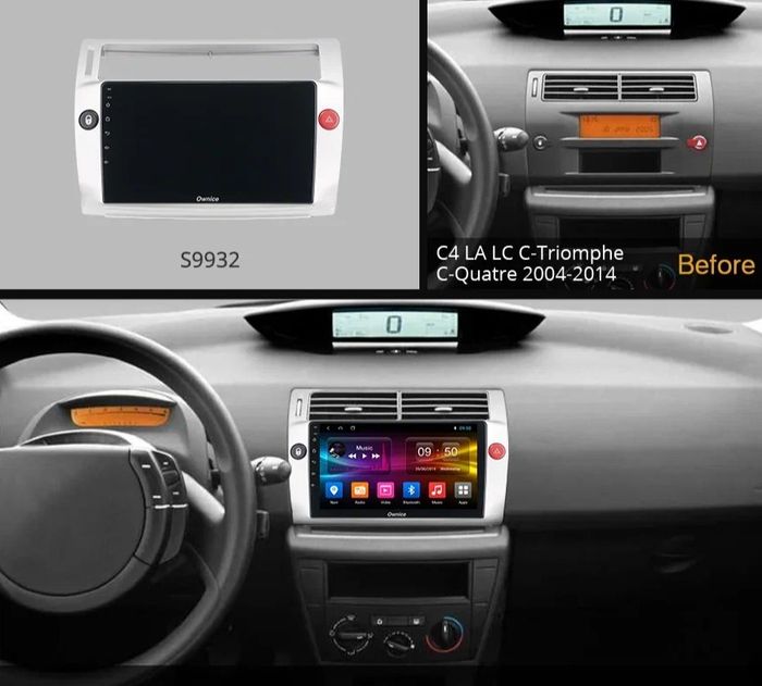 Магнитола для Citroen C4 2004-2011 - Kuberg OL-9932 QLed, Android 12, Быстрая, CarPlay, 4G SIM-слот